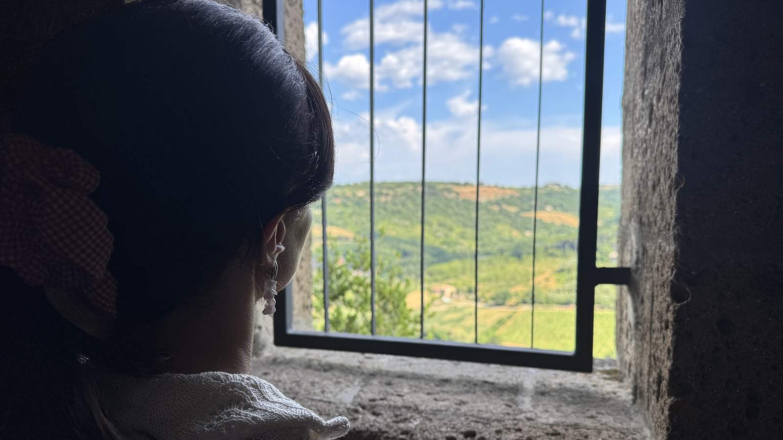 Off the beaten path Italy &mdash; a window over the hills of Orvieto